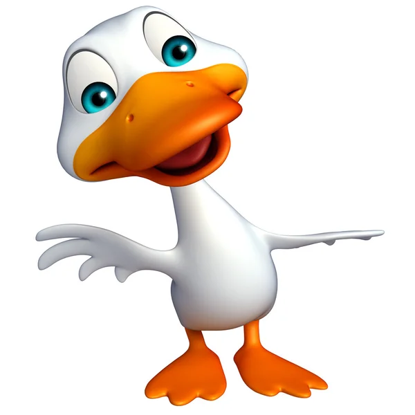 Bonito pato engraçado personagem dos desenhos animados — Fotografia de Stock