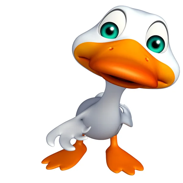 Cute Duck funny cartoon character — Stock Photo, Image