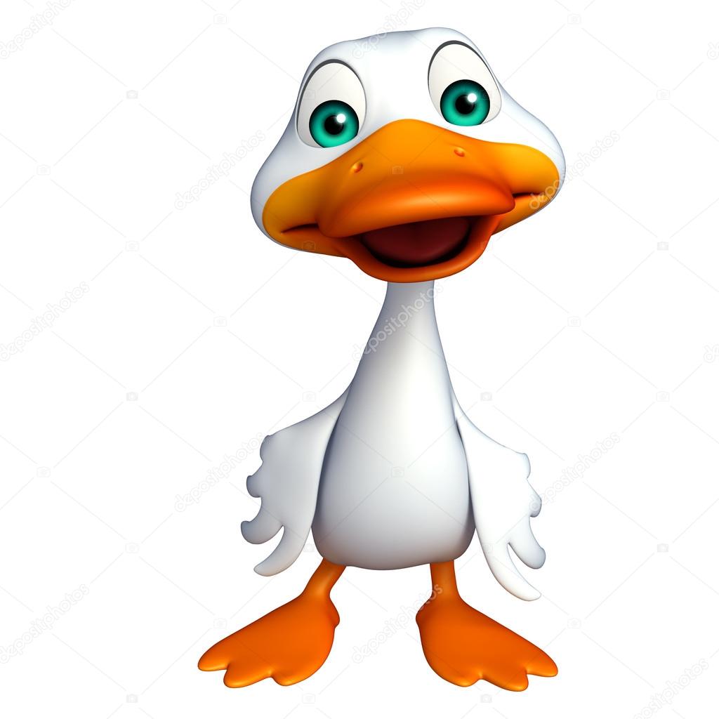 Bonito pato engraçado personagem dos desenhos animados Ilustração de stock  de ©visible3dscience #102695934, image size:1024x1024