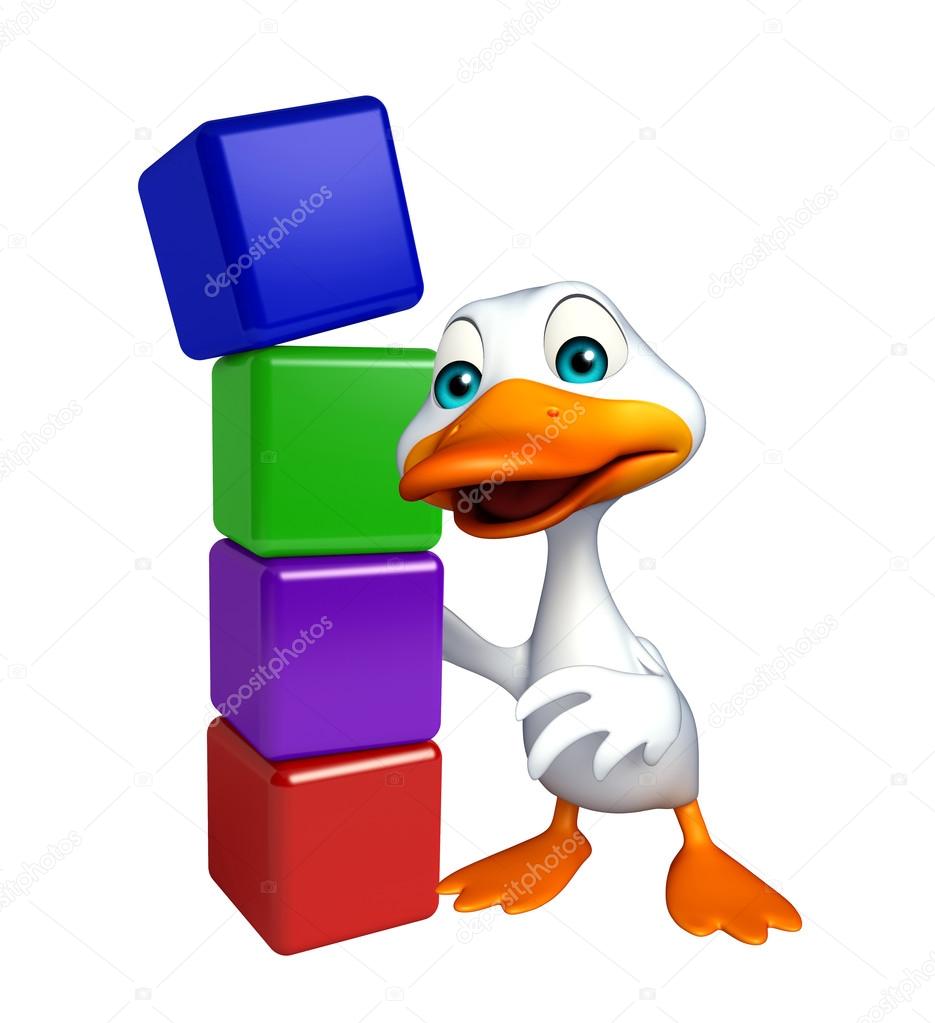 cute Duck cartoon character with level 