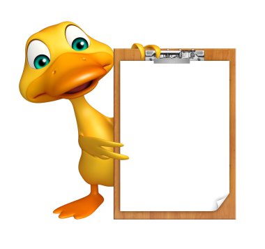 Ördek sınav pad ile karakter karikatür