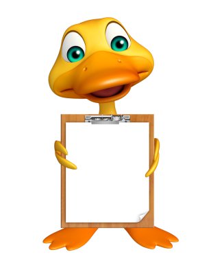 Ördek sınav pad ile karakter karikatür