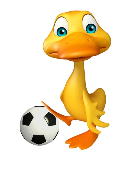 fun Duck cartoon character with football