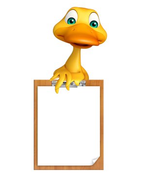 Ördek sınav pad ile karakter karikatür