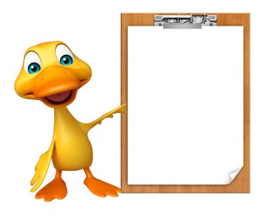 Ördek sınav pad ile karakter karikatür