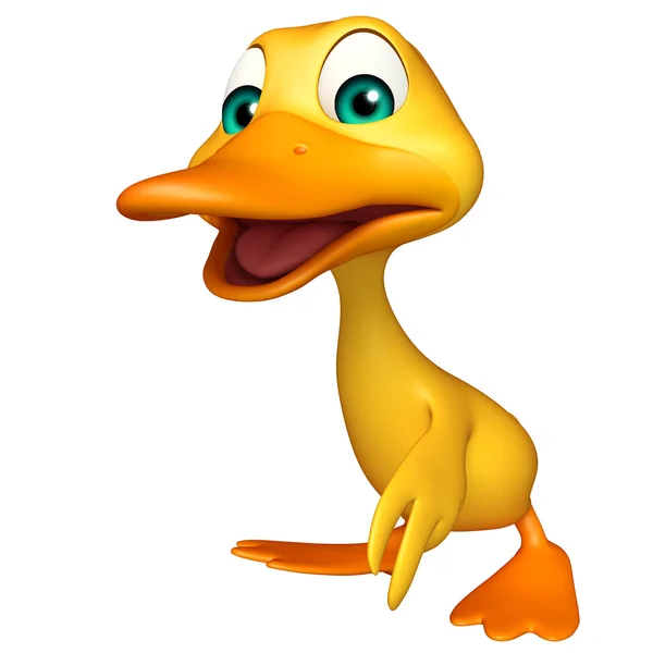 Pato engraçado personagem dos desenhos animados — Fotografia de Stock