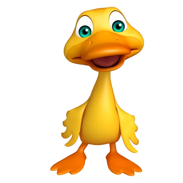 Pato engraçado personagem dos desenhos animados — Fotografia de Stock