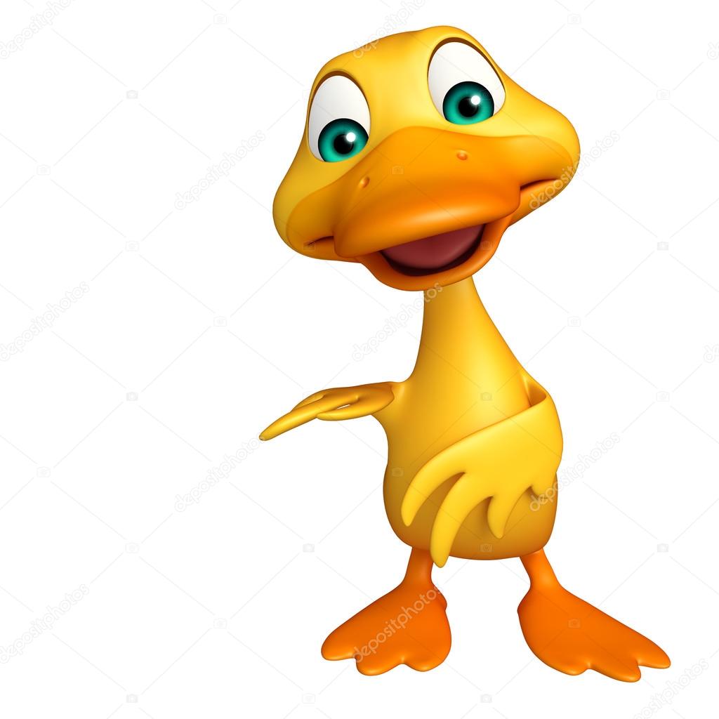 Duck funny cartoon character 