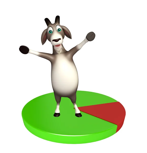 Leuke geitenkaas stripfiguur met cirkel teken — Stockfoto