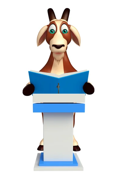 Niedliche Ziegen-Cartoon-Figur mit Sprechbühne — Stockfoto