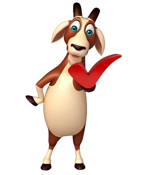 Roztomilý kozy kreslená postava s pravé znamení — Stock fotografie