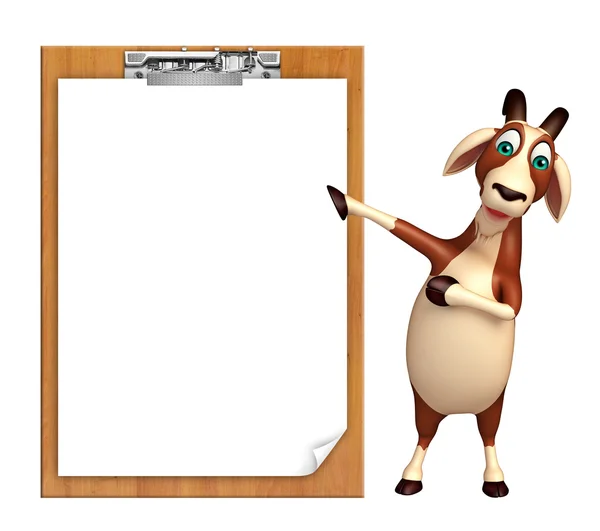 楽しい試験パッドとヤギの漫画のキャラクター — ストック写真