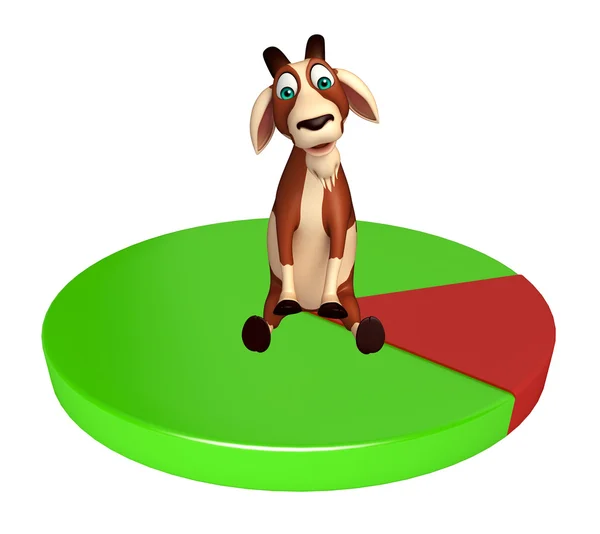 Spaß Ziege Cartoon-Figur mit Kreis Zeichen — Stockfoto