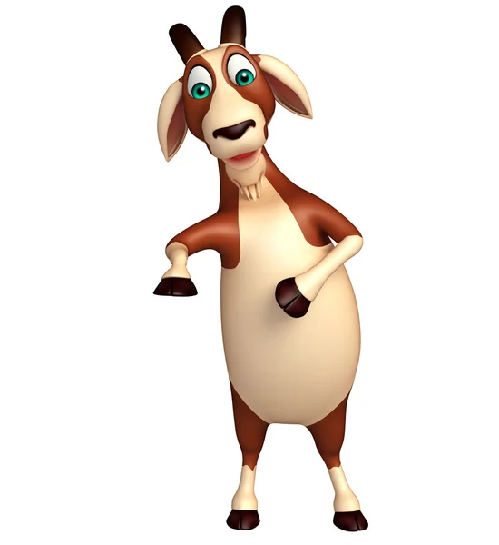 Divertido personaje de dibujos animados divertido cabra —  Fotos de Stock