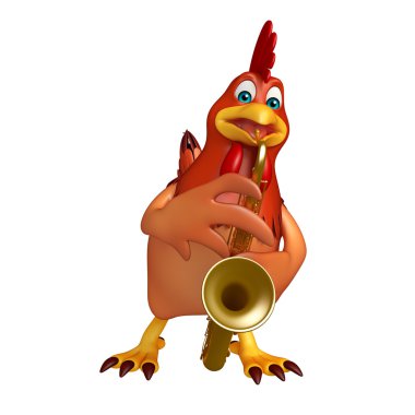 3D render illüstrasyon tavuk çizgi film karakteri