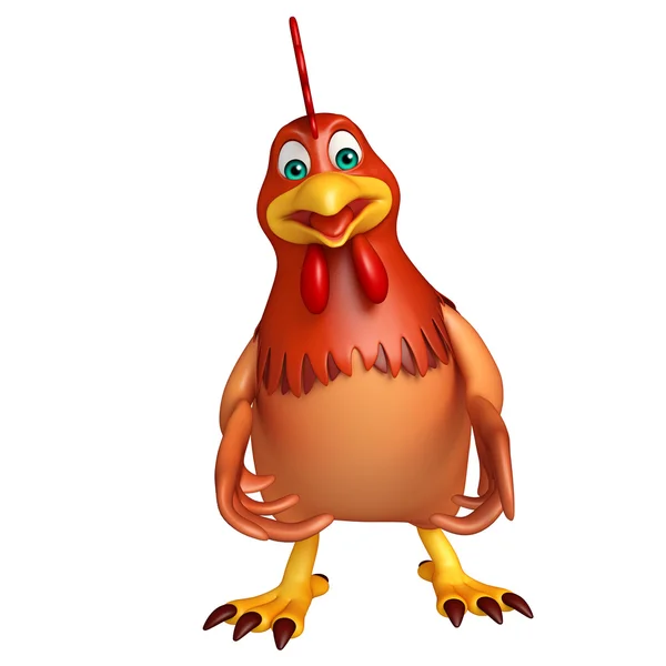 3d rendered illustration of Hen cartoon character — Stock Photo, Image