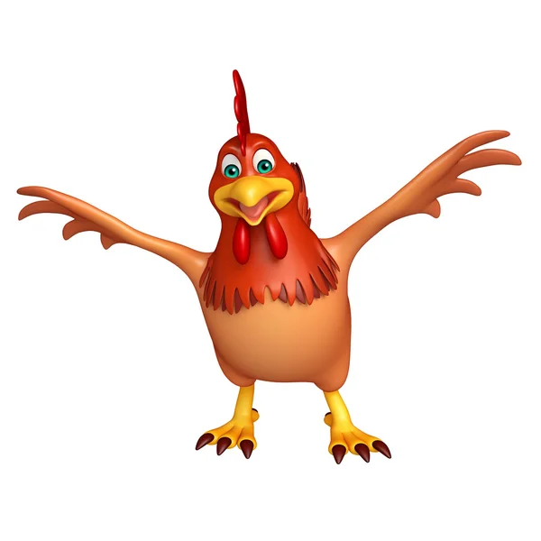 3D-gerenderde afbeelding van kip stripfiguur — Stockfoto