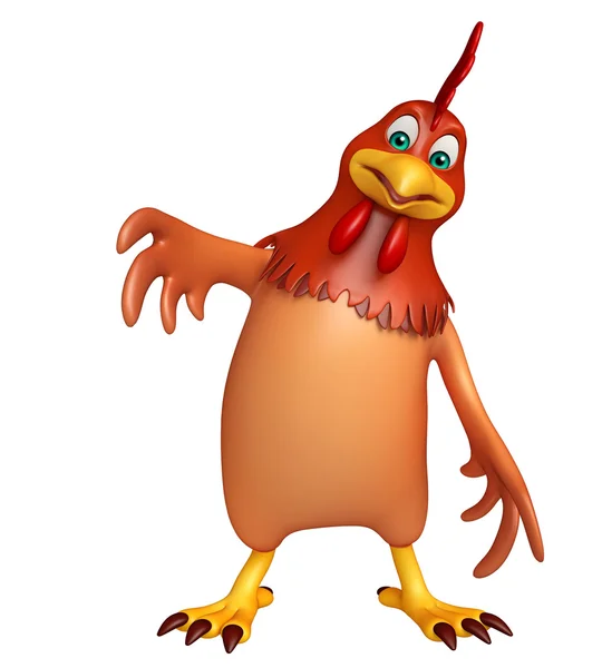 Трехмерная иллюстрация персонажа мультфильма "Курица" — стоковое фото