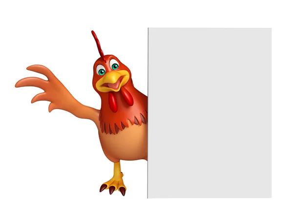 3D render illüstrasyon tavuk çizgi film karakteri — Stok fotoğraf