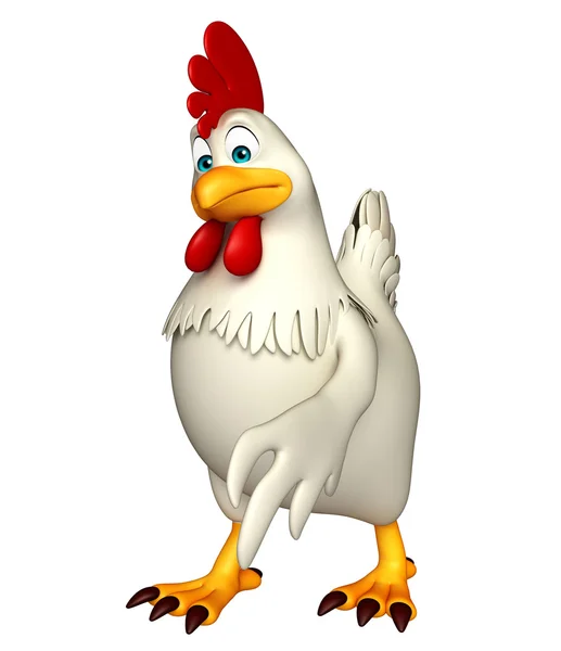 Walking Hen cartoon character — Stock Photo, Image