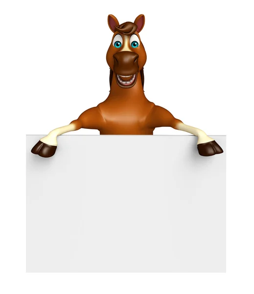 Häst seriefiguren med styrelsen — Stockfoto