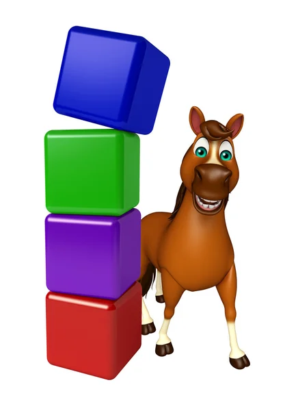Carino cavallo personaggio dei cartoni animati con livello — Foto Stock