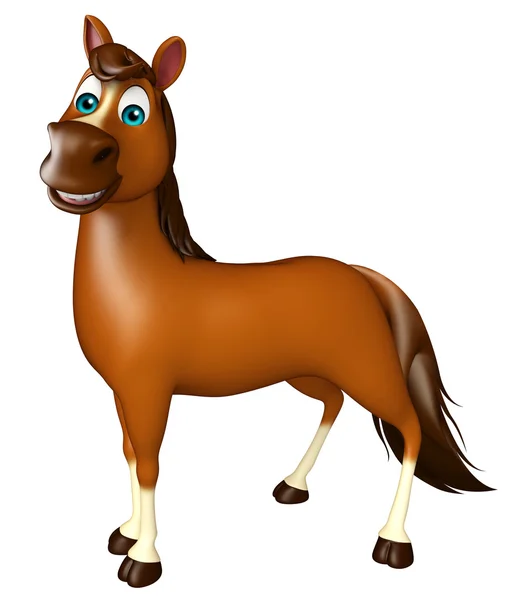 Personagem de desenho animado cavalo engraçado — Fotografia de Stock