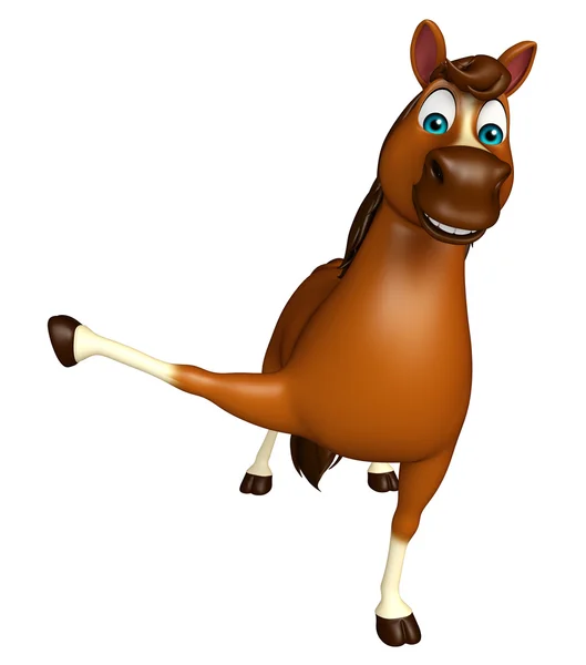 Apontando Cavalo personagem dos desenhos animados — Fotografia de Stock