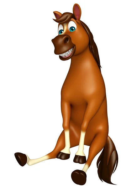 Sitzendes Pferd Zeichentrickfigur — Stockfoto