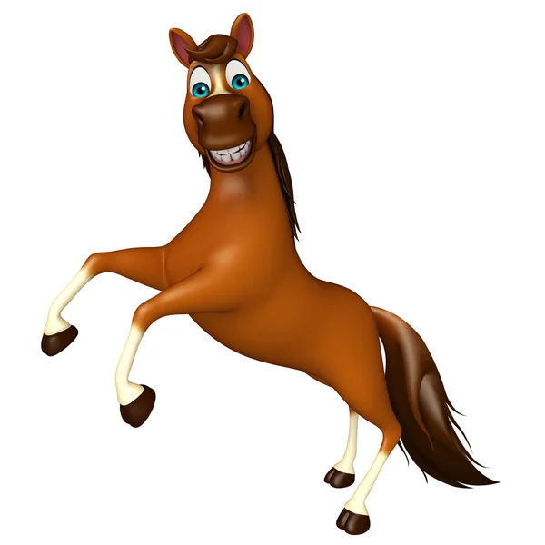 Jumping Horse cartoon character — Stock Photo, Image