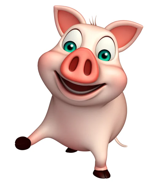 Hold  Pig cartoon character — Stock Photo, Image