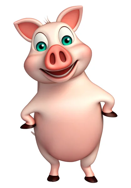 Funny  Pig cartoon character — Stock Photo, Image