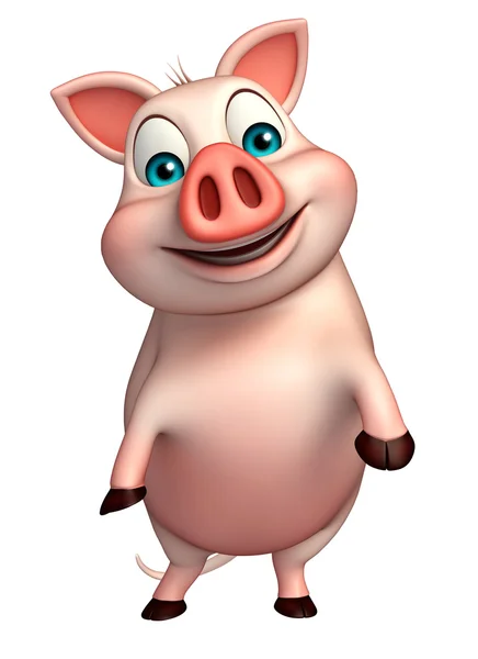 Lustige Schwein-Cartoon-Figur — Stockfoto