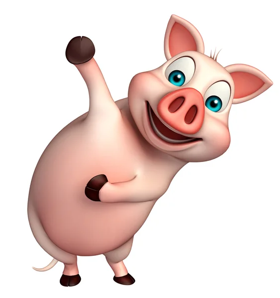 Cartone animato divertente maiale personaggio — Foto Stock