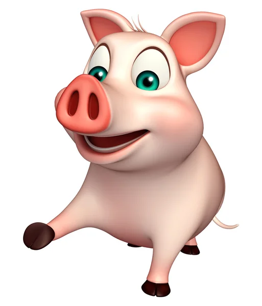 Hold  Pig cartoon character — Stock Photo, Image