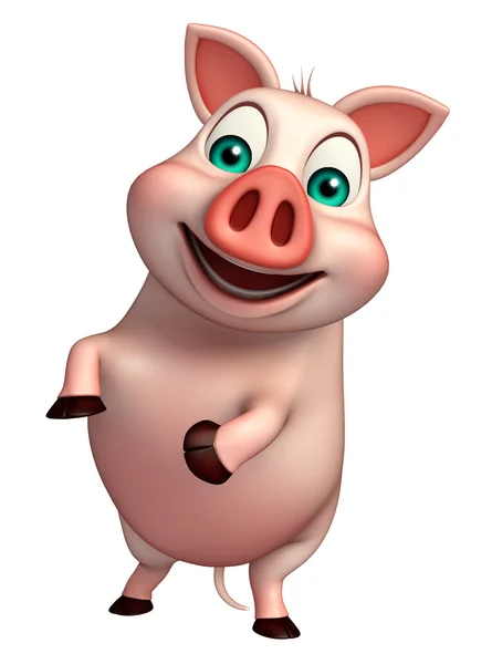 Śmieszne postać z kreskówki świnia — Zdjęcie stockowe