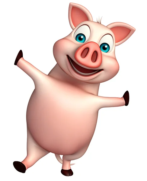 Śmieszne postać z kreskówki świnia — Zdjęcie stockowe