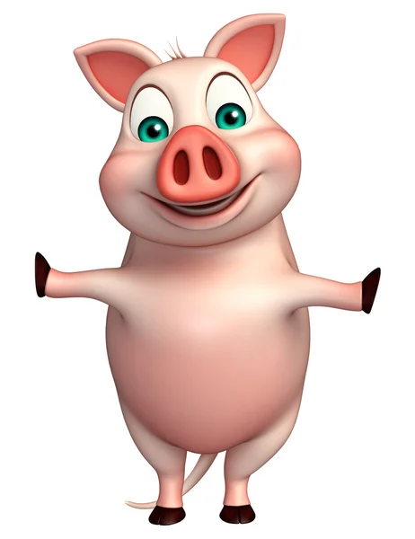 Cartone animato divertente maiale personaggio — Foto Stock