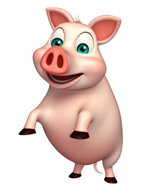 Fun  Pig cartoon character — Stock Photo, Image