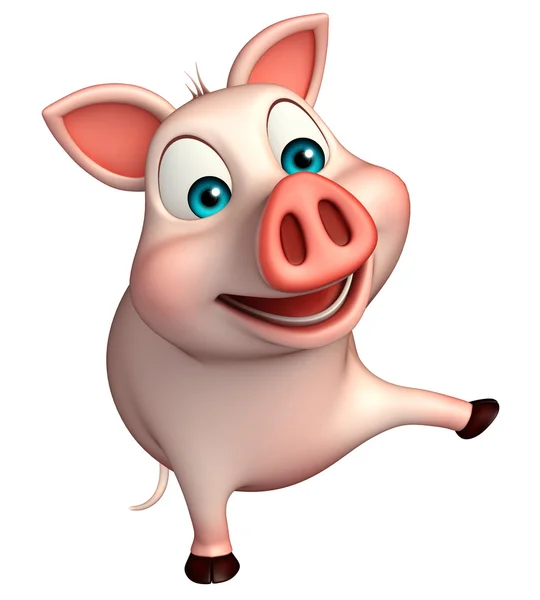 Pointing  Pig cartoon character — Stock Photo, Image