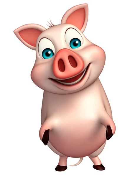 Смішний персонаж мультфільму свині — стокове фото