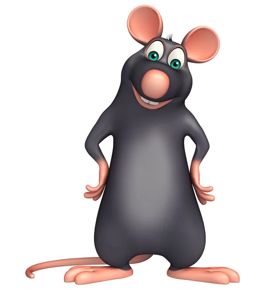 Divertido personaje de dibujos animados rata —  Fotos de Stock