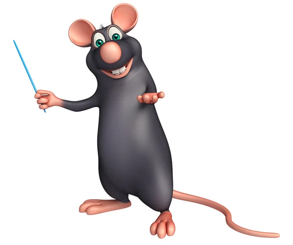 Apuntando personaje de dibujos animados rata — Foto de Stock