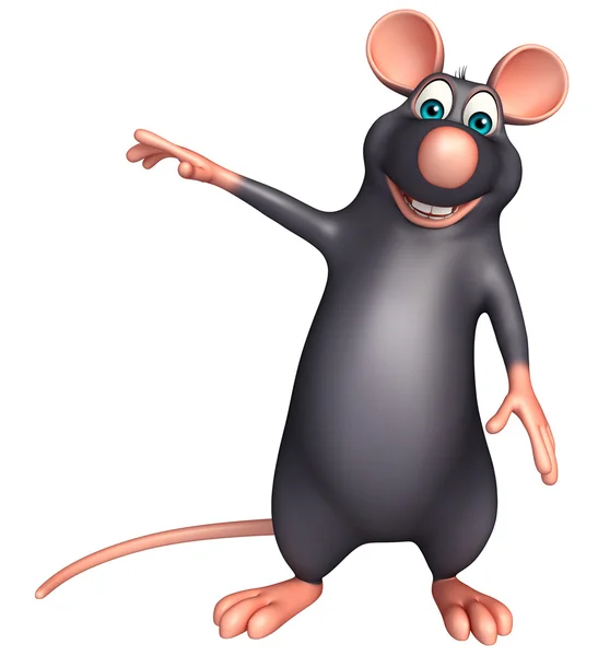 Apuntando personaje de dibujos animados rata — Foto de Stock