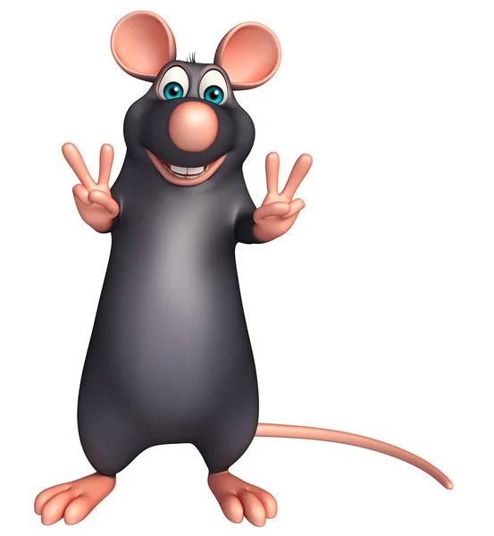 Vítězství Rat kreslená postavička — Stock fotografie