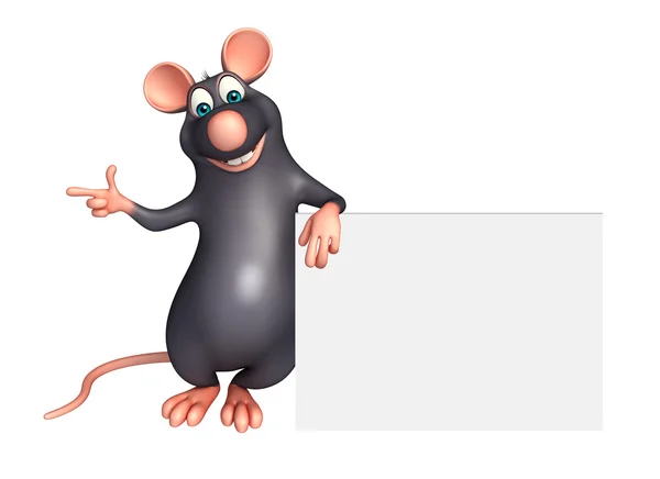 Lindo personaje de dibujos animados rata con tablero — Foto de Stock