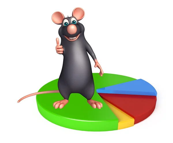 Niedliche Ratte Cartoon-Figur mit Kreis Zeichen — Stockfoto