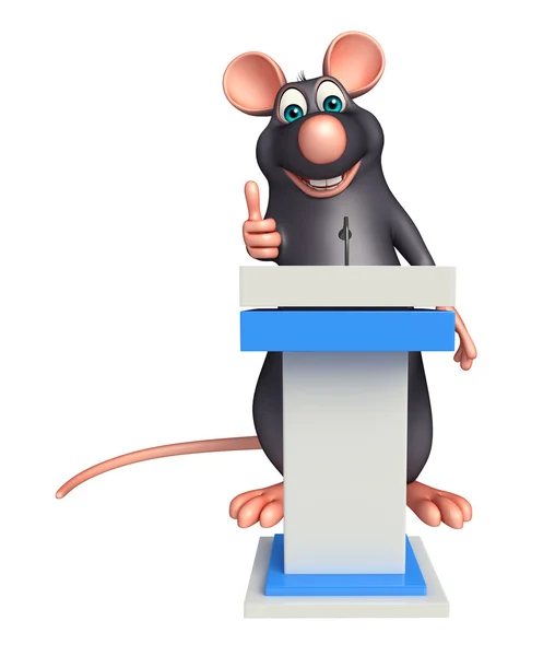 大鼠的卡通人物与语音阶段 — 图库照片