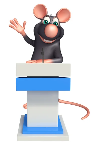 Ratte Cartoon-Figur mit Sprechbühne — Stockfoto