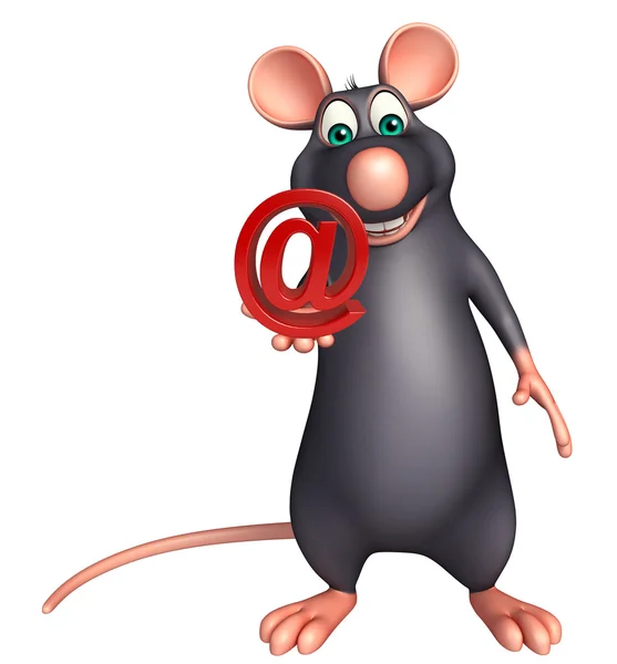 Ratte Cartoon-Figur mit der Rate Zeichen — Stockfoto